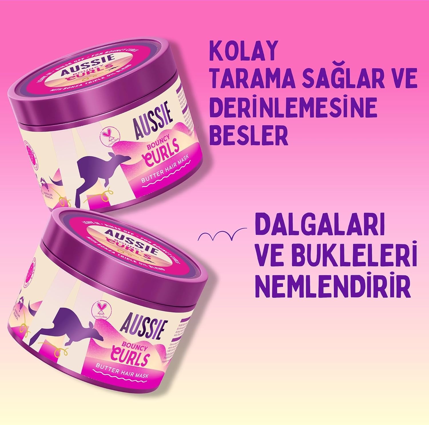 AUSSIE Masque Boucles Rebondies pour Cheveux Bouclés - 500 ml