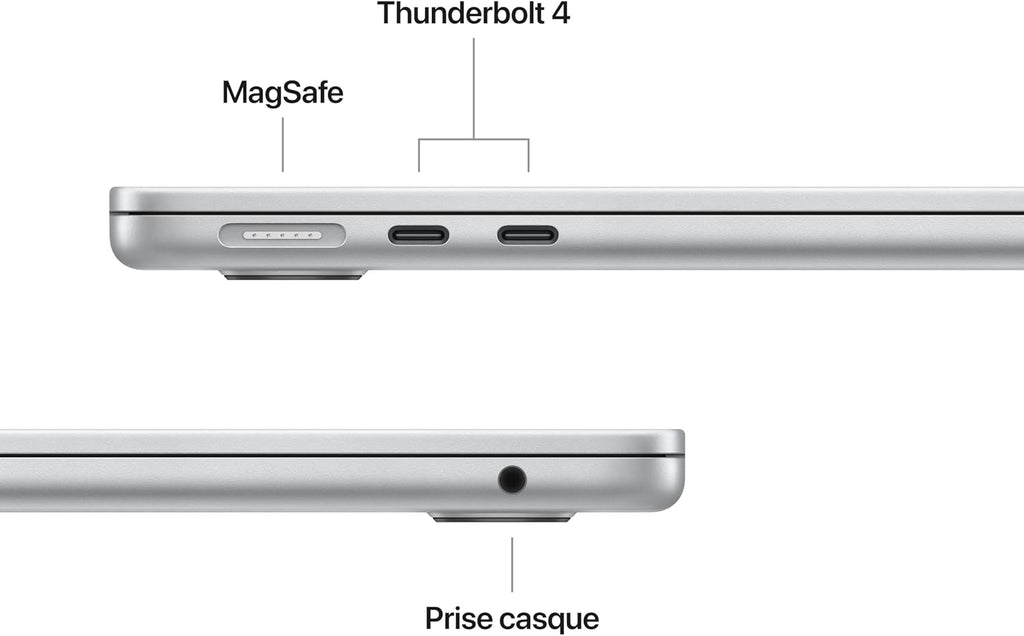 Apple MacBook Air 13 pouces Puce M5 CPU 10 cœurs GPU 10 cœurs 24 Go RAM 1 To SSD Argent, AZERTY