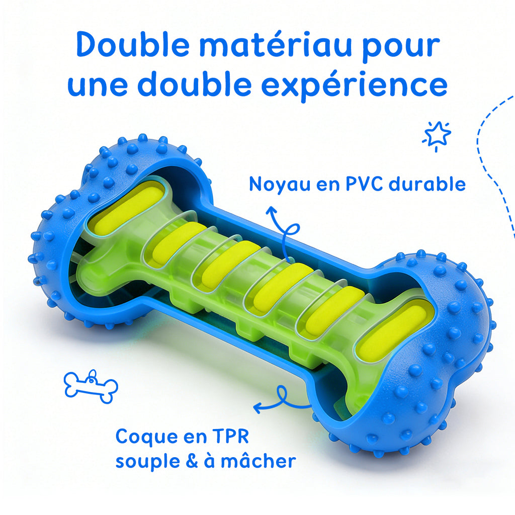 BLINKIT Jouet sonore os en TPR et PVC pour petits et moyens chiens
