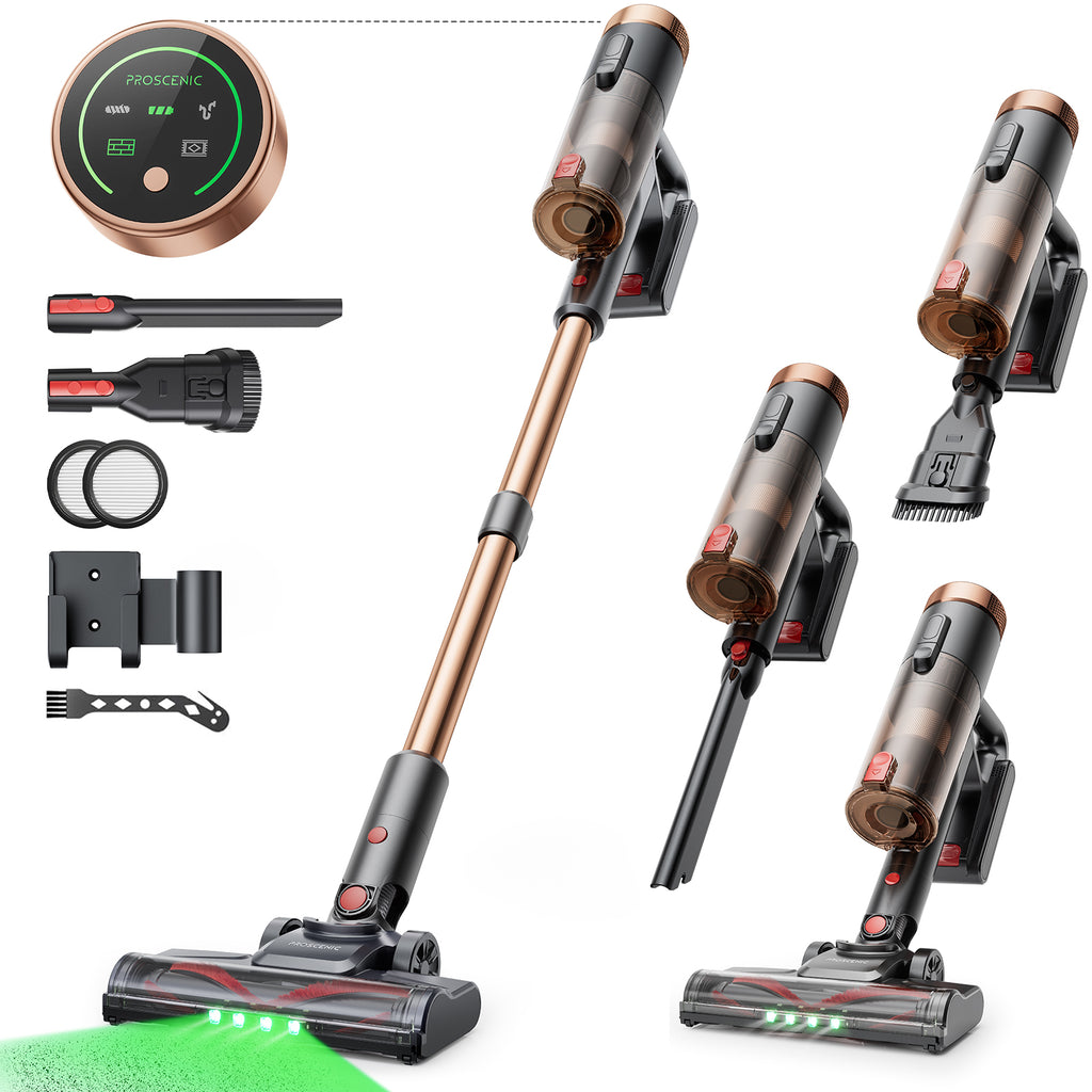 PII Ultra aspirateur sans fil, 550 W/55 kPa 50 min aspirateur puissant sans fil autoportant, aspirateur balai avec support mural, anti-emmêlement, manche télescopique réglable