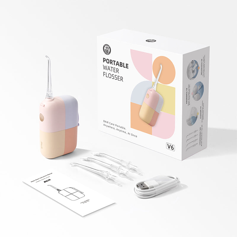 BAIR CARE V6 Hydropulseur de poche portable avec réservoir magnétique innovant, mode jet continu, autonomie de 30 jours, rechargeable USB, étanche IPX7, idéal pour le voyage