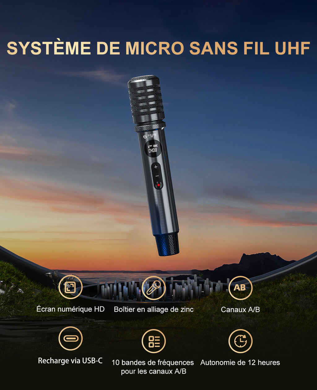 Système de Karaoké Bluetooth Mlove Rangers D4 , Enceinte Portable avec Microphones Sans Fil et Enregistrement Vocal Haute Fidélité