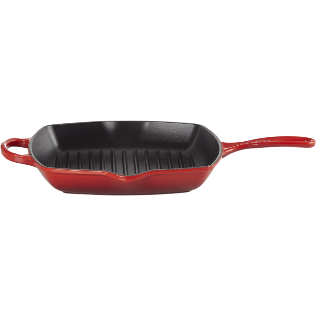 Le Creuset Signature Poêle grill carrée rouge cerise - 26 cm
