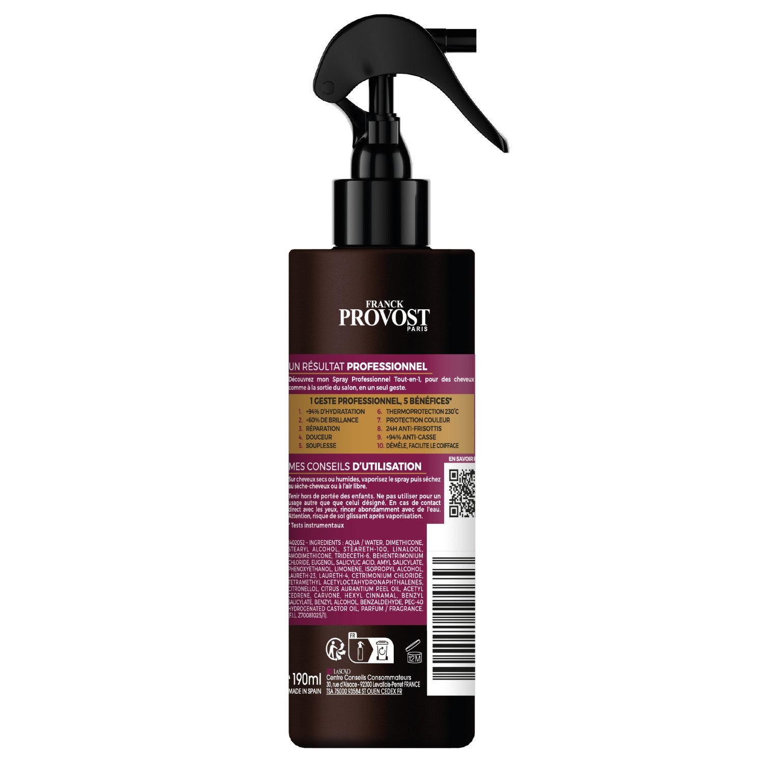 Franck Provost Paris Shampooing Spray Professionnel Tout En 1, 190 ml