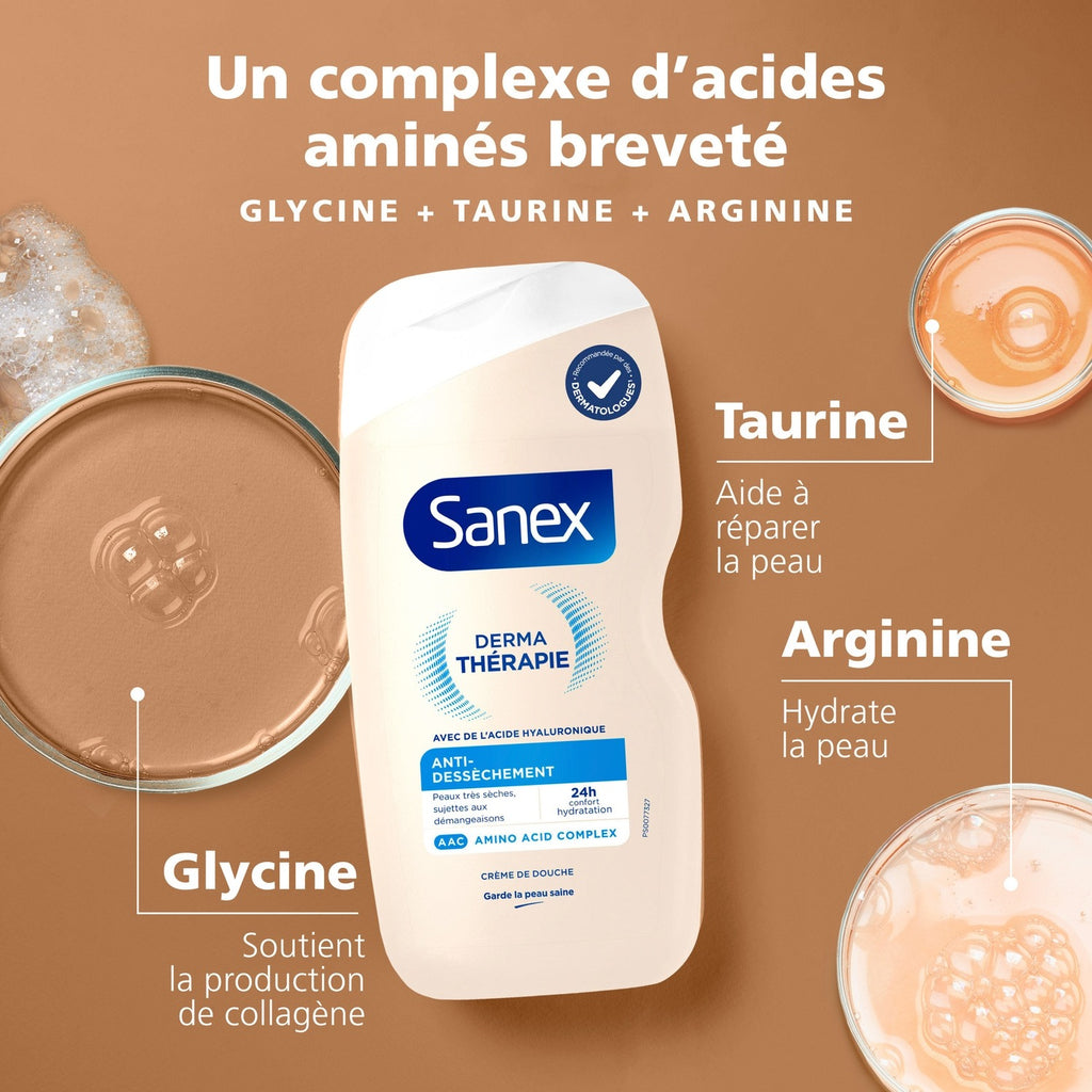 Sanex Crème Douche Derma Thérapie Anti-Dessèchement peaux très sèches 425 ml