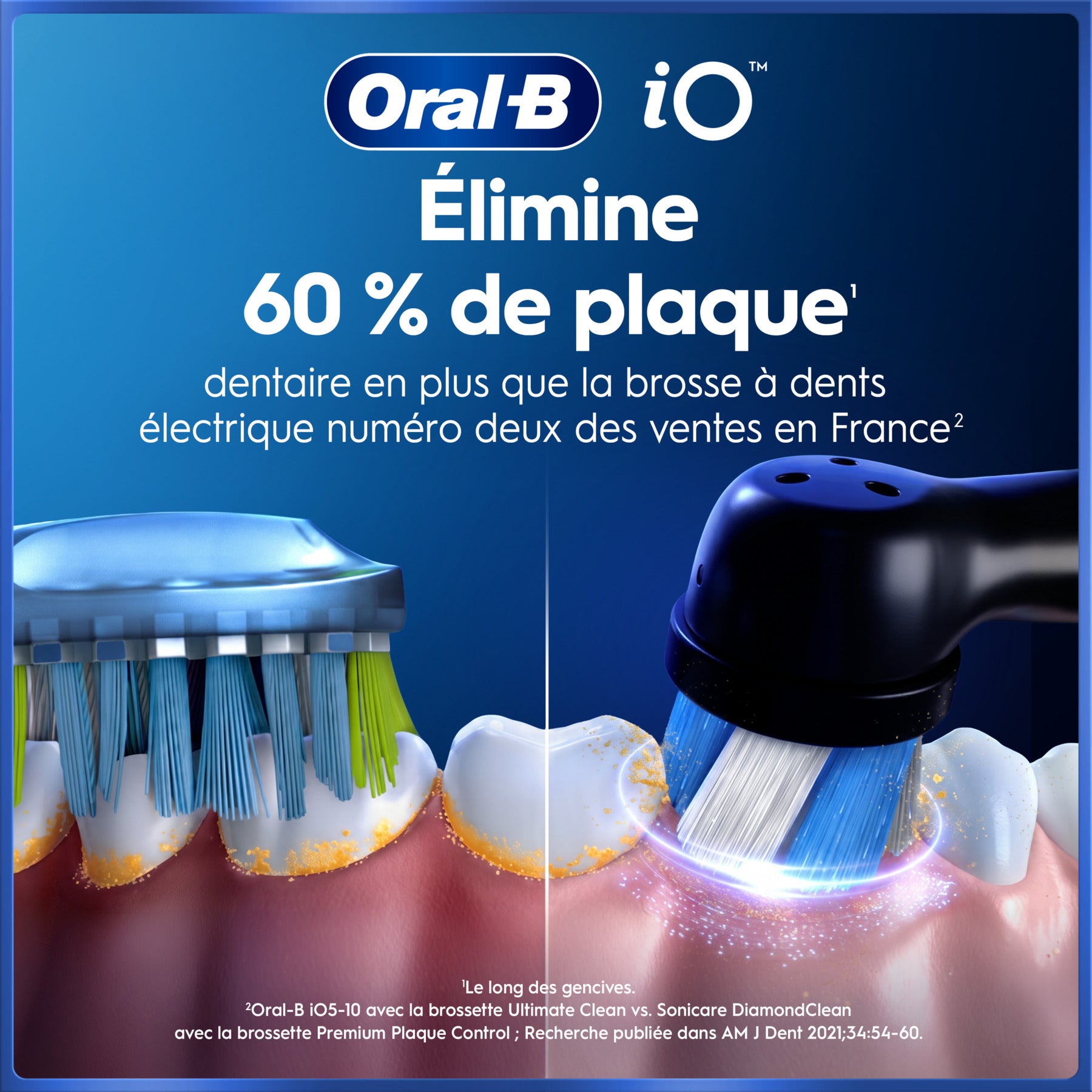 Oral-B iO 5 Lot de 2 brosses à dents électriques noir et blanc, 2 têtes de brosse