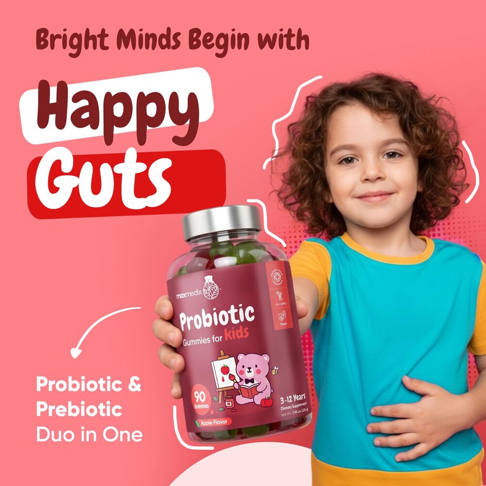 maxmedix Gommes probiotiques pour enfants, 90 gommes