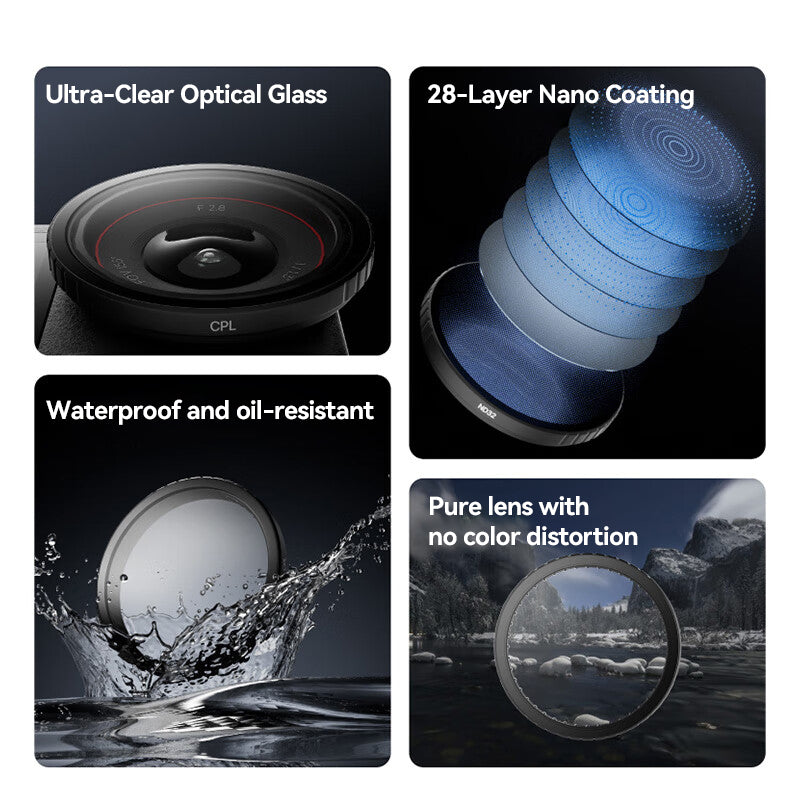 ochama×J.ZAO Filtre UV pour DJI Action 3/4/5PRO - Protecteur d’Objectif, Accessoire Anti‑Reflet pour Caméra d’Action
