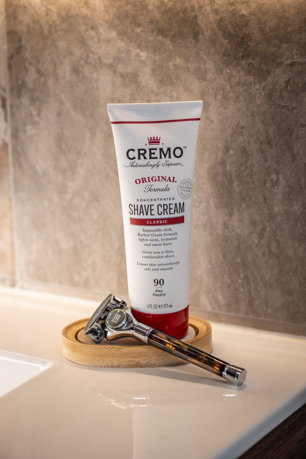CREMO Rasoir écaille de tortue pour homme 1 manche + 1 cartouche