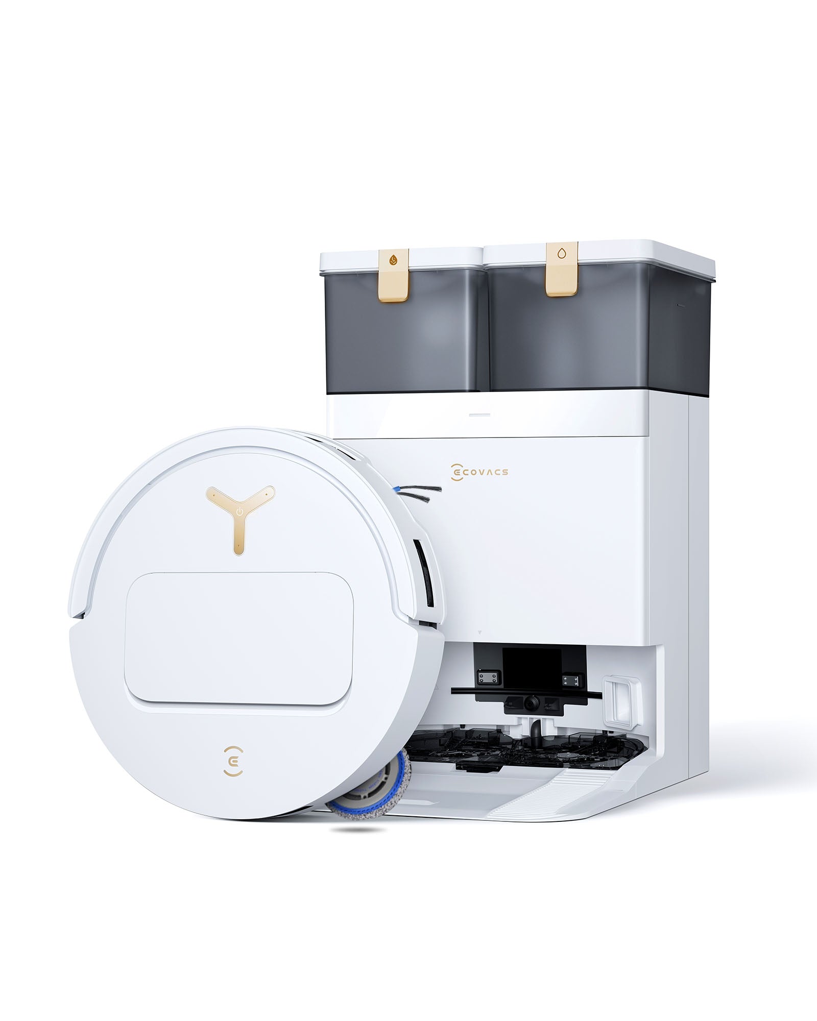 Robot aspirateur et laveur ECOVACS T50 Pro (Noir) avec station OMNI tout-en-un incluant le dosage du nettoyant, OZMO Turbo 2.0, jusqu'à 25 000 Pa de puissance d'aspiration