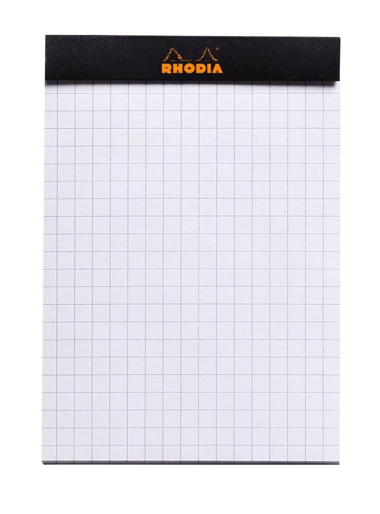 CLAIREFONTAINE Bloc agrafé Rhodia BLACK N°12 8,5x12 cm 80 feuillets petits carreaux 5x5 80 g