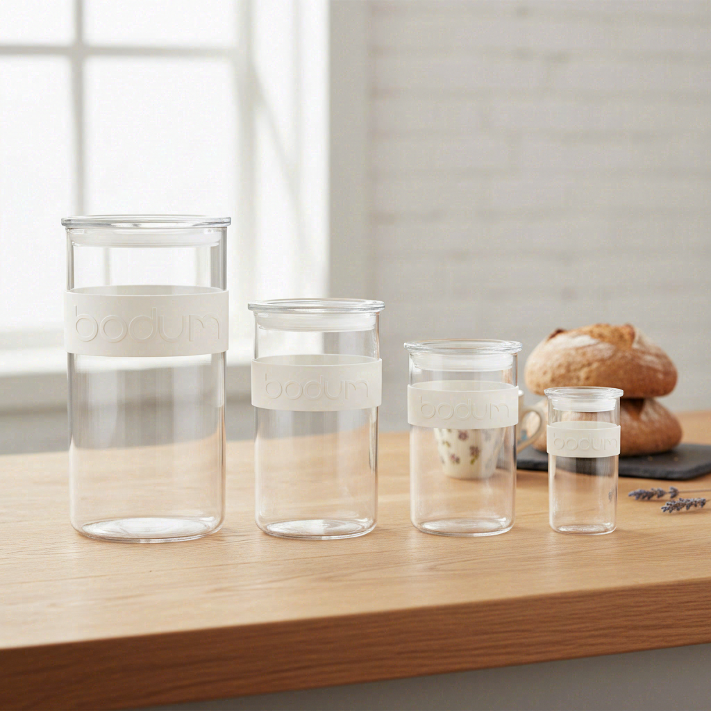 Bodum PRESSO Récipients de stockage 4 x 0,25 / 3 x 0,6 / 3 x 1 L / 2 x 2 L - Blanc