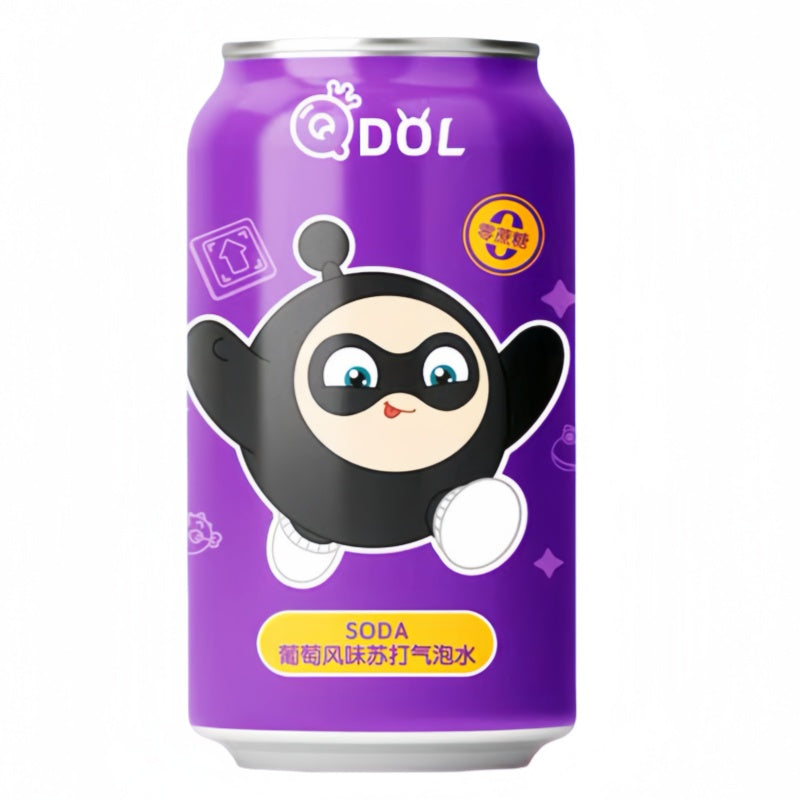 QDOL Soda pétillante saveur raisin 330 ml x 24
