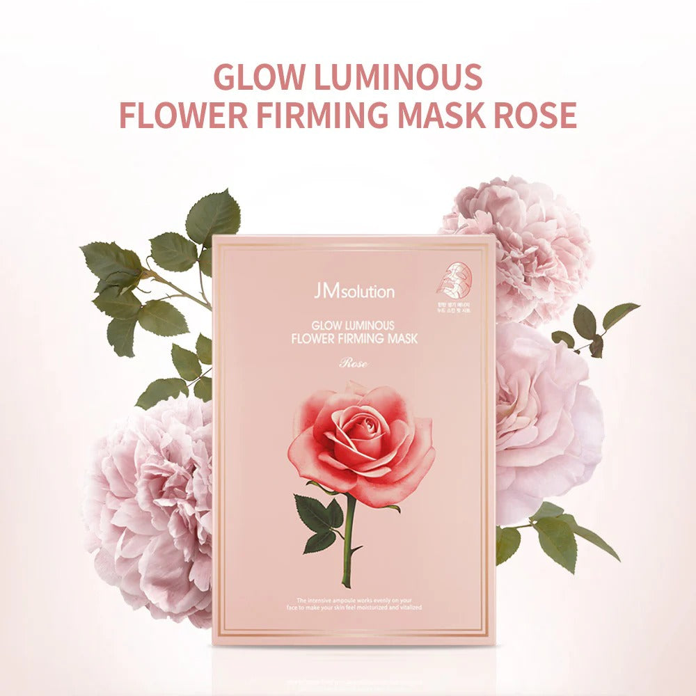 JMsolution Masques raffermissants éclat lumineux à la fleur, lot de 10 - Rose