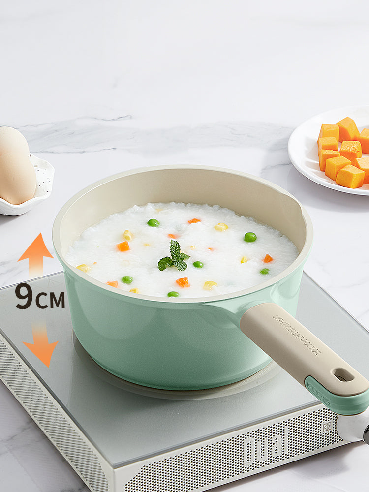 COOKER KING Casserole à Lait Antiadhésive, Casserole pour Aliments pour Bébés à Revêtement Sans PFAS, Petit Casserole avec Récupérateur de Huile