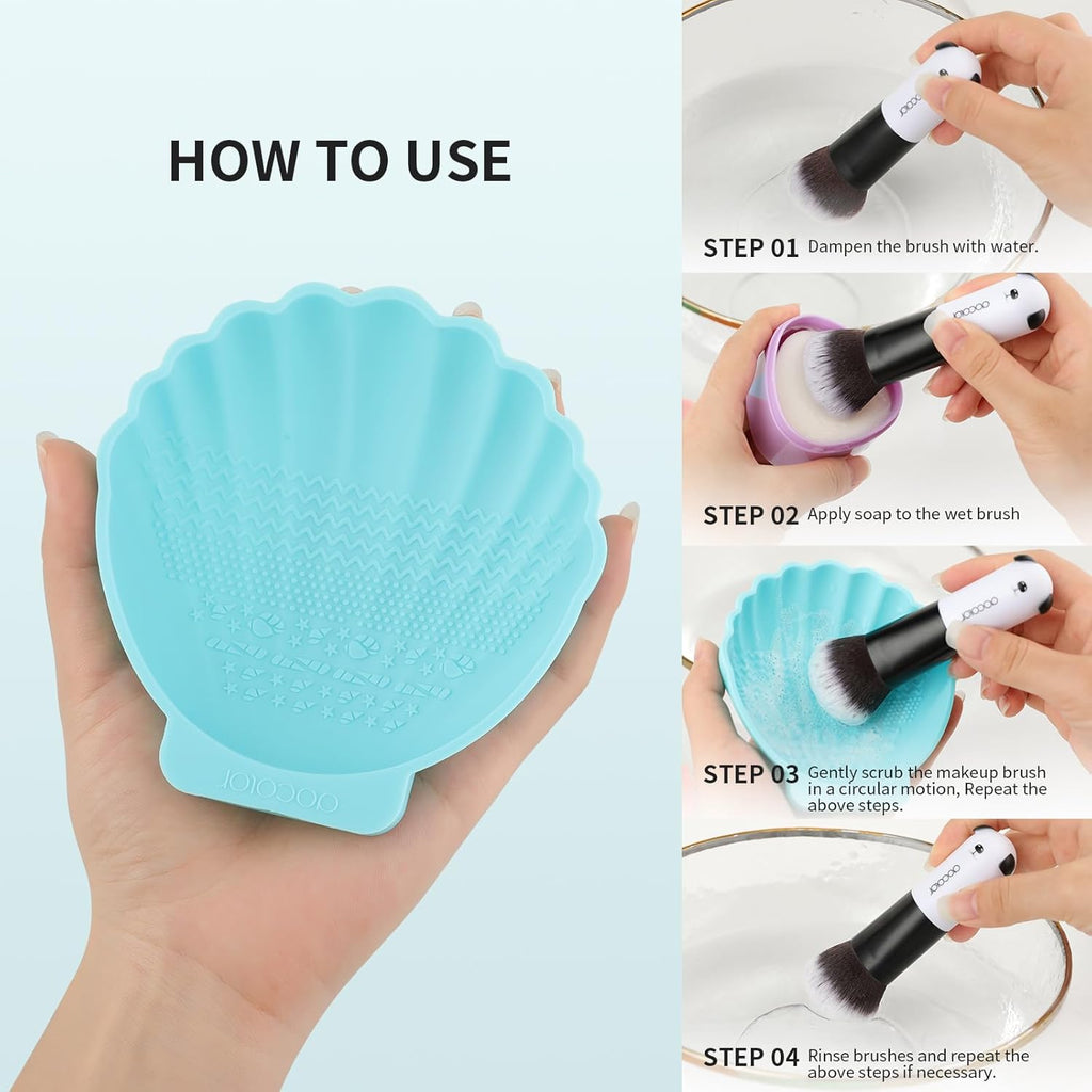 docolor Tapis de nettoyage pour pinceaux de maquillage - Modèle Blue Shell