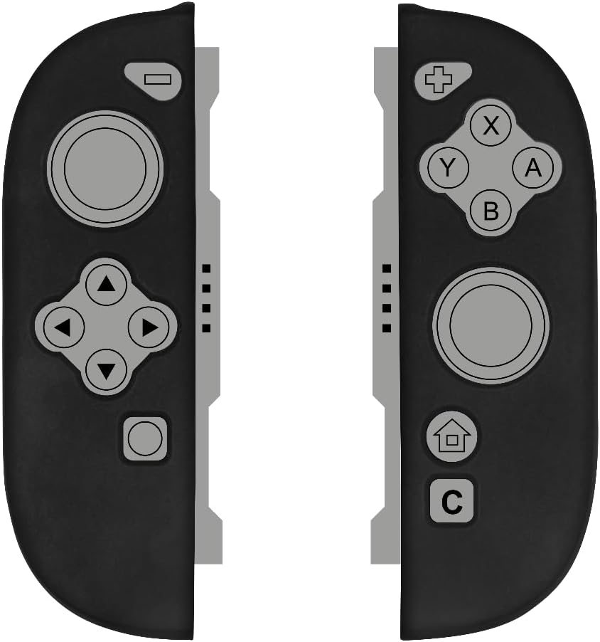 Konix Coque de protection pour manettes Joy-Con Nintendo Switch 2 - Silicone - Antichoc - Anti-rayures - Anti-poussière - Noir