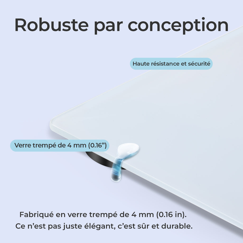 Sparoma AD-26 Pèse-personne électronique avec capacité de 180 kg, haute précision de 0,05 kg, verre trempé de 4 mm et écran LCD, blanc - Alimenté par 2 piles AAA (piles non incluses)