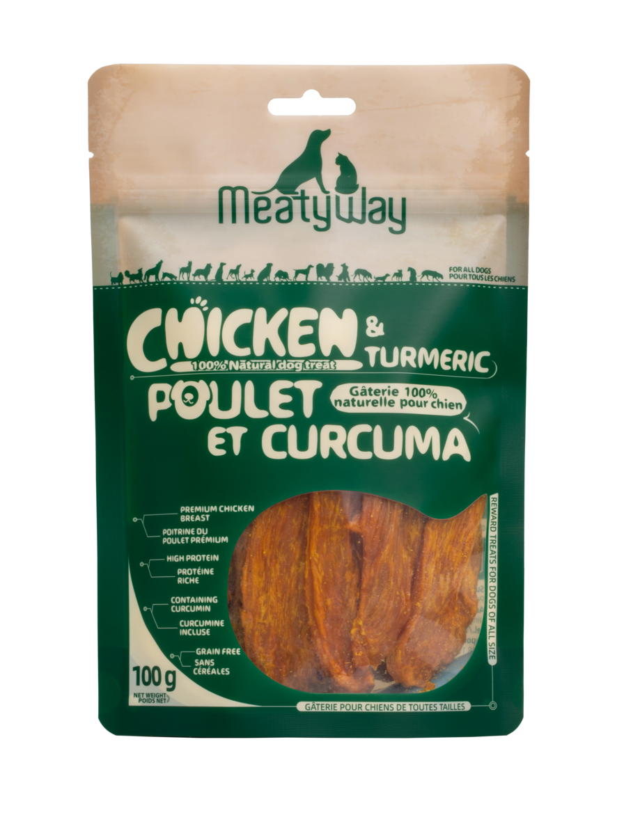 MeatyWay Friandises tendres au poulet et curcuma - 100 g
