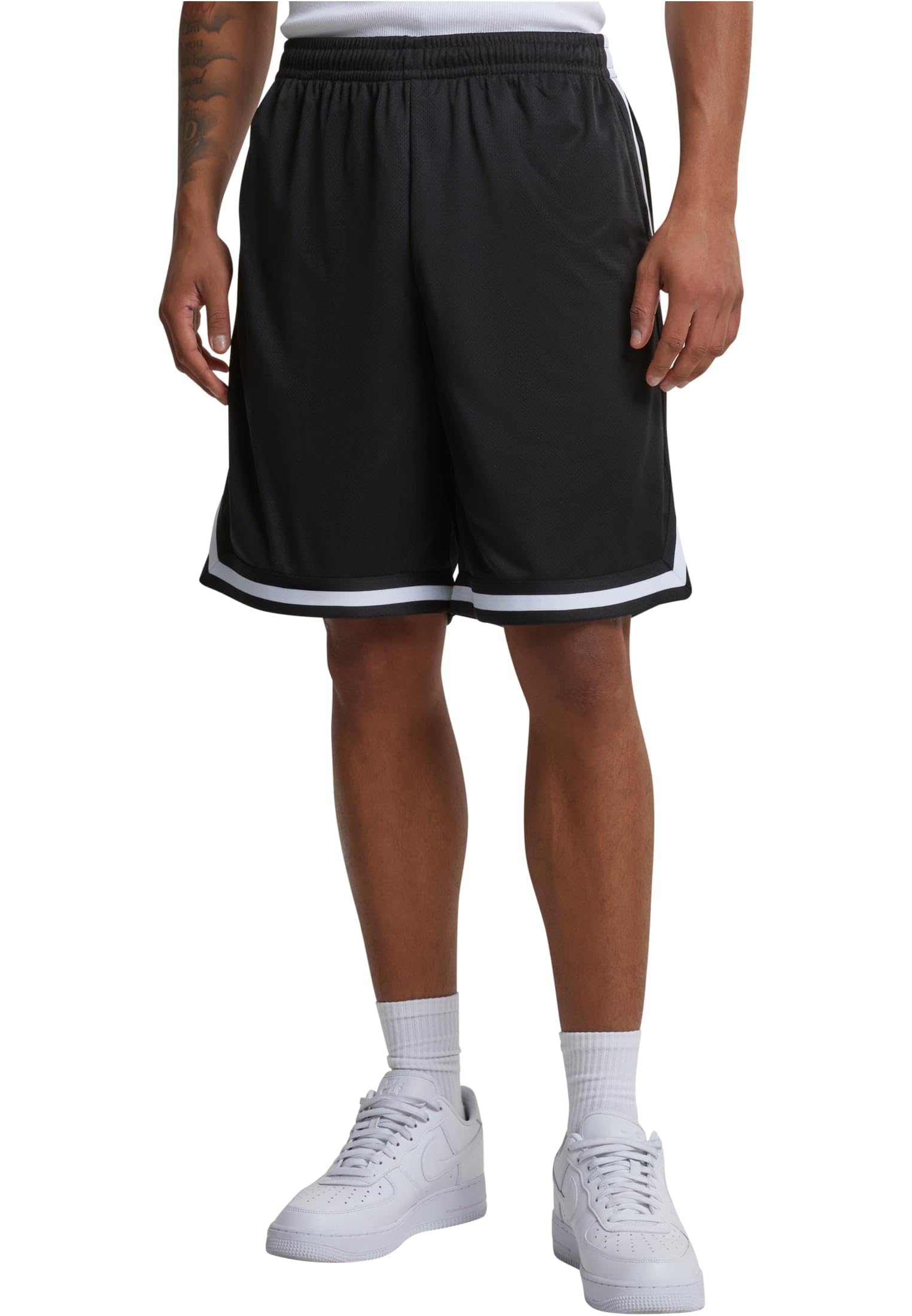 Urban Classics Short en Maille à Rayures Noir/Blanc