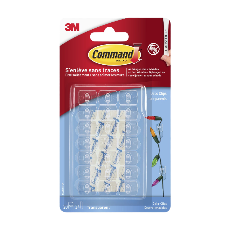 Command™Crochet Déco Clip Transparent