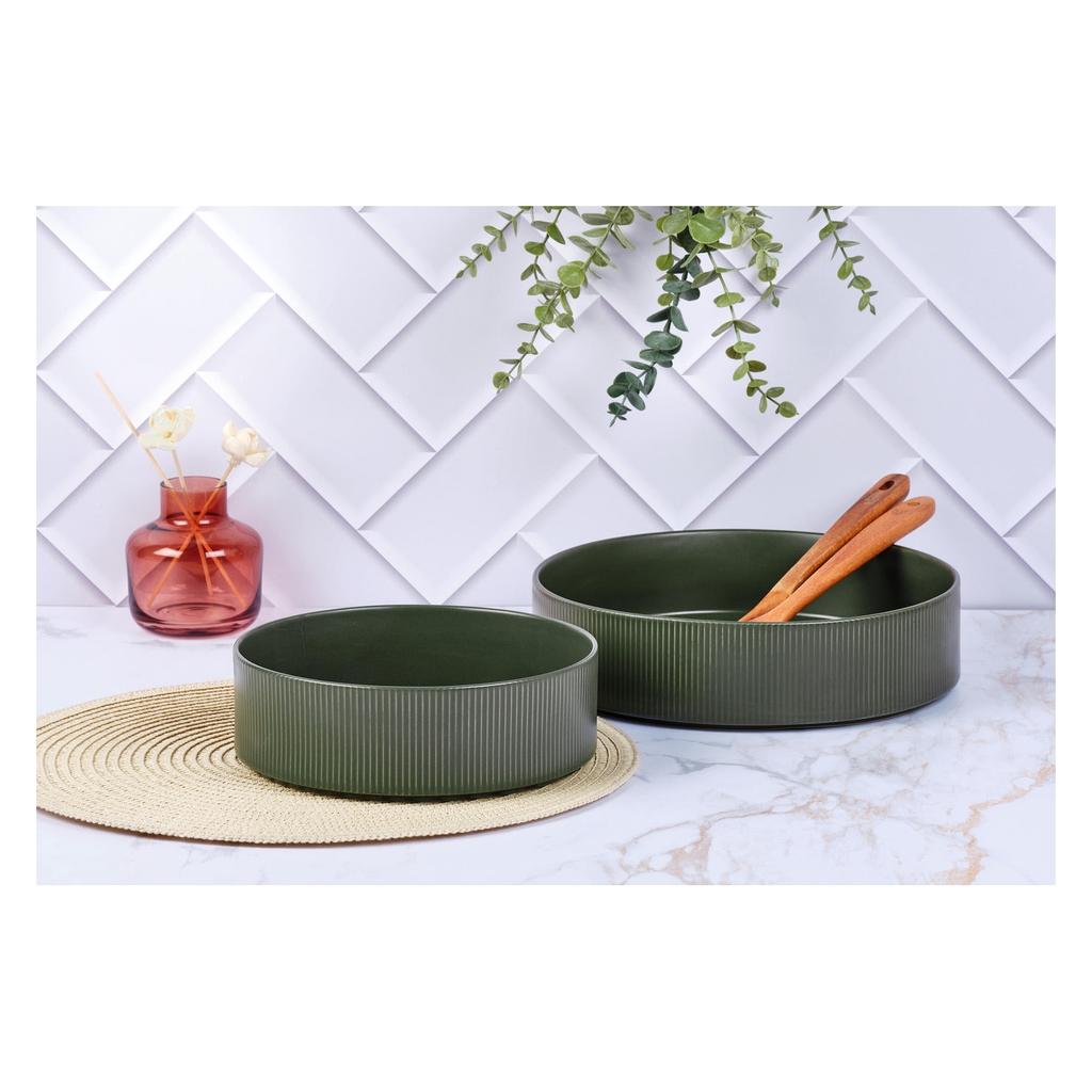 Björn Lot de 2 saladiers olive SCANDI - Ø21,5/Ø27,5 cm