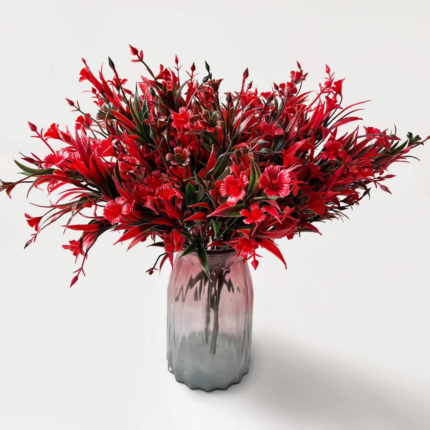 10 pièces 13,8 in / 35 cm Fleurs artificielles d'extérieur, fleurs de plantes artificielles, adaptées pour la décoration de la fenêtre suspendue intérieure et extérieure