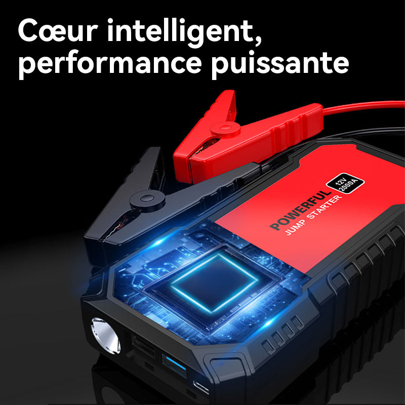 Porbi S901 Démarreur de Voiture 1500A de Pointe, Bloc d'Alimentation Portable, Booster de Batterie 14000mAh pour Véhicules Essence et Diesel 12V, SUV, Camionnette & Moto