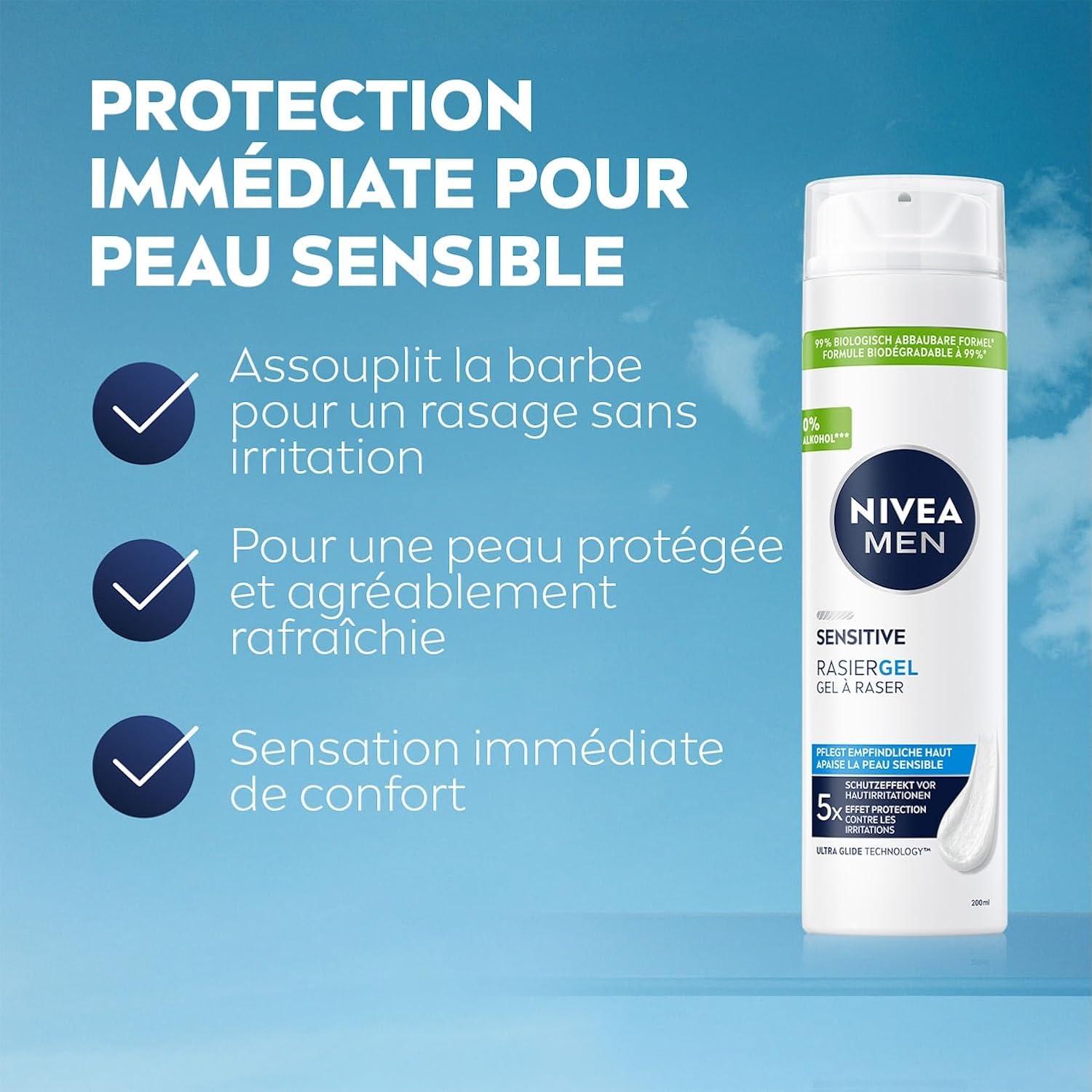 NIVEA MEN Sensitive Visage Gel à Raser 200ml