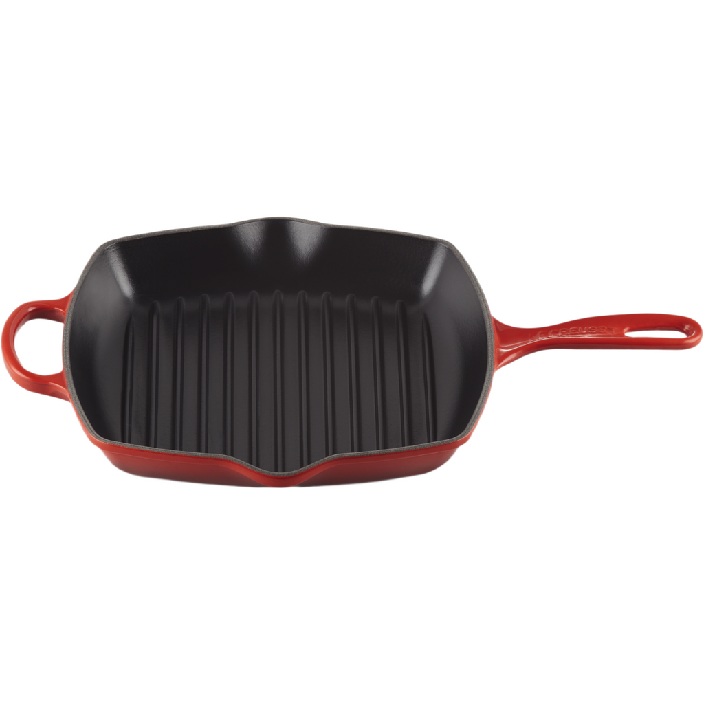 Le Creuset Signature Poêle grill carrée rouge cerise - 26 cm