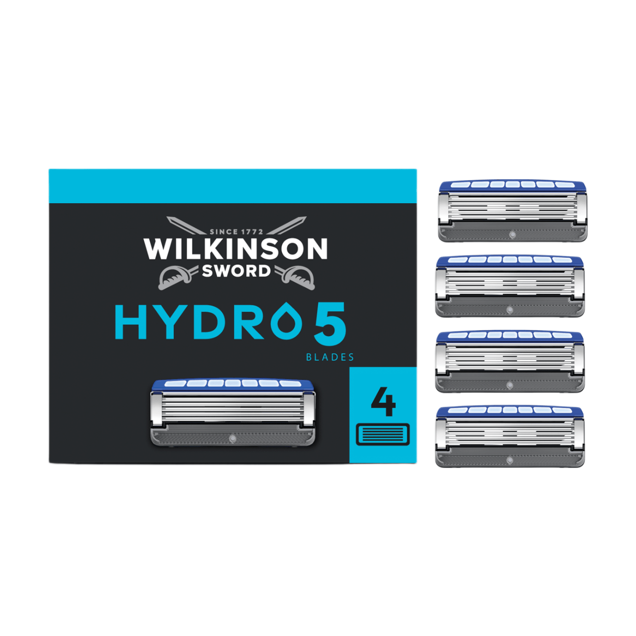 WILKINSON SWORD Hydro 5 - Lames de Rasoir - Pour Homme - 4 Recharges