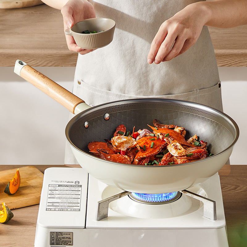 COOKER KING Lingbai Wok en céramique nid d'abeille - 30 cm