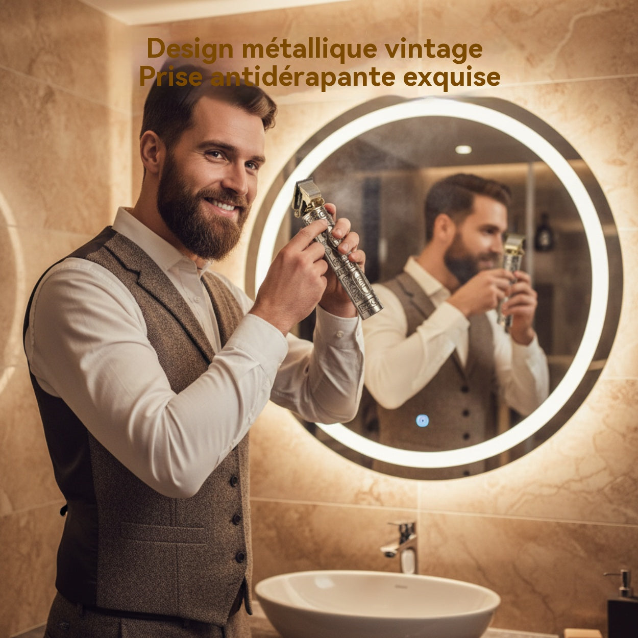 RAF Tondeuse professionnelle pour hommes, technologie T Blade, appareil sans fil, moteur 7200 tr/min, kit coiffage de barbier