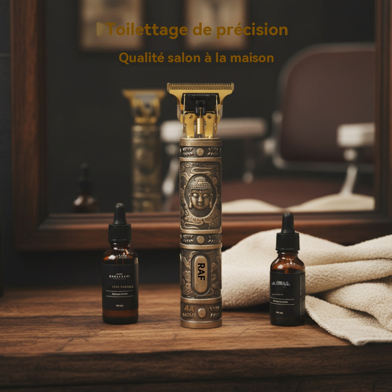 RAF Tondeuse professionnelle pour hommes, technologie T Blade, appareil sans fil, moteur 7200 tr/min, kit coiffage de barbier