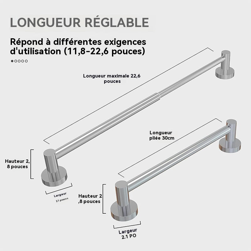 JORDAN&JUDY étagère de rangement de douche réglable argent brossé, design moderne, solide et stable