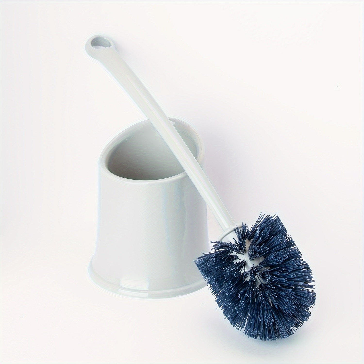 emmama Brosse WC avec support pour salle de bain, gris, 1 pièce