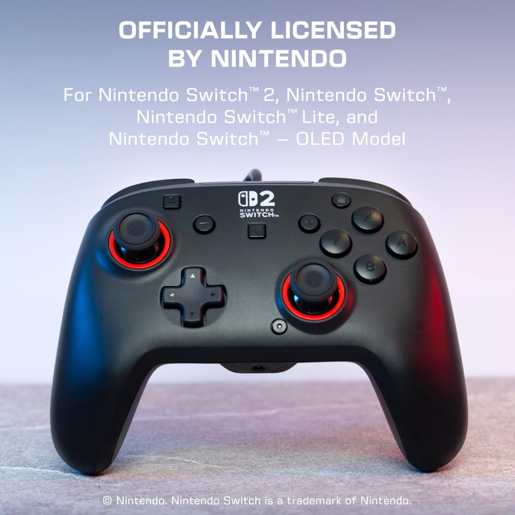 TURTLE BEACH Rematch Gamepad Filaire Manette (USB) - Joysticks à Effet Hall, Bouton C pour GameChat, 2 Boutons d'Action Rapide Assignables - Nintendo Switch 2, Nintendo Switch & Switch OLED - Noir