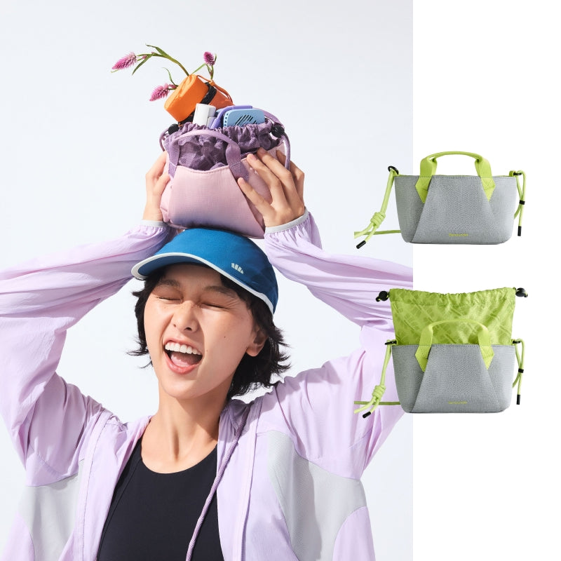 Beneunder LC169 mini sac bandoulière extensible, imperméable, résistant aux salissures grasses et durable, capacité extensible 1.2L-3.6L, ultraléger seulement 98 g, conception à plusieurs compartiments, lavable, blanc cassé