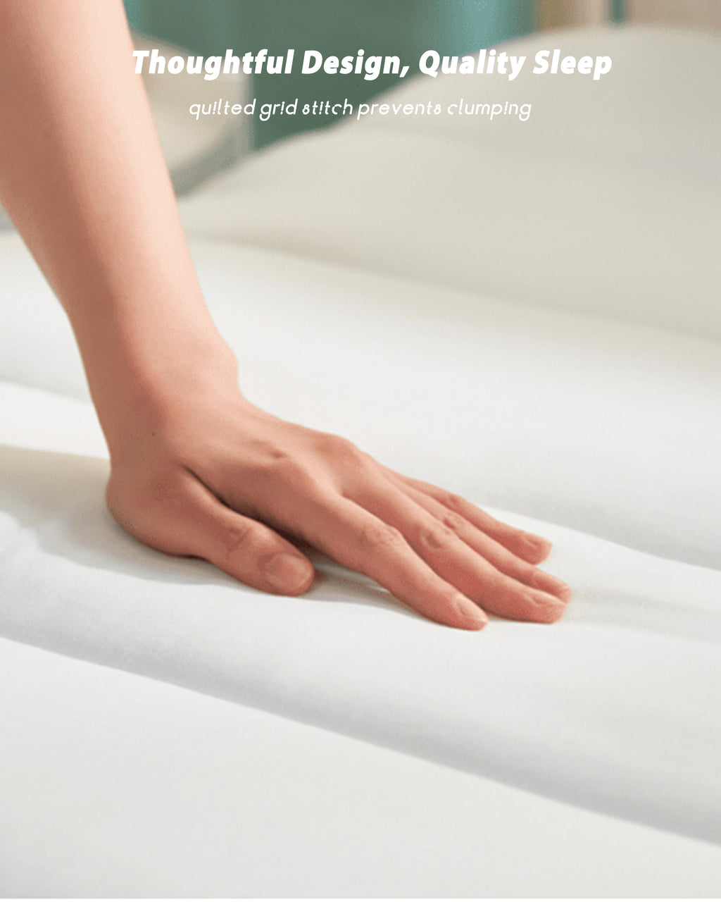 MENDALE Surmatelas 2,5 cm, souple et soutenant, matelas de lit confortable et durable avec sangles élastiques faciles à ajuster, hypoallergénique et lavable en machine, 135 x 200 cm