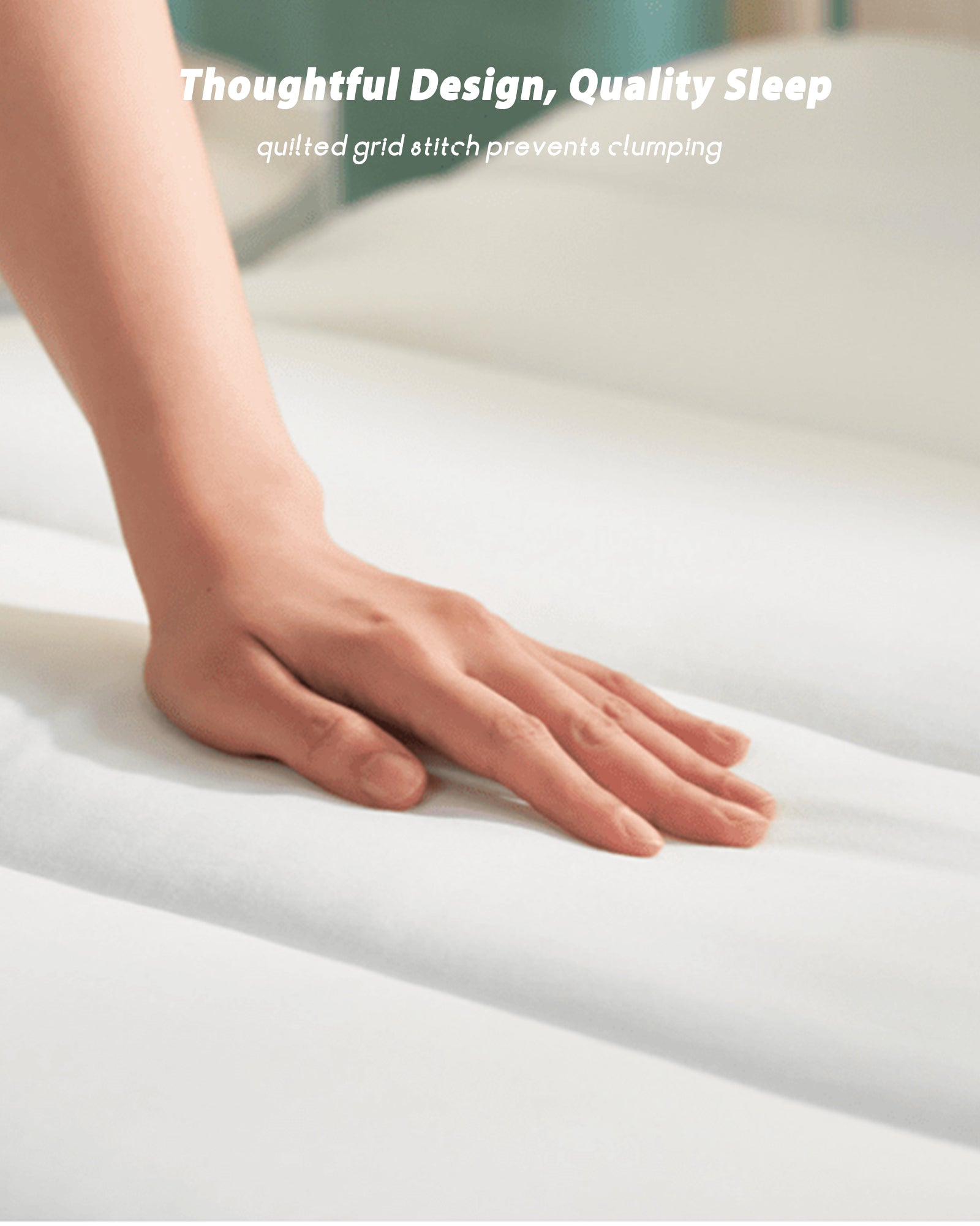 MENDALE Surmatelas 2,5 cm, souple et soutenant, matelas de lit confortable et durable avec sangles élastiques faciles à ajuster, hypoallergénique et lavable en machine, 135 x 200 cm