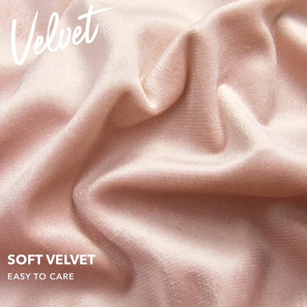 Deconovo Housse de coussin en velours néerlandais, coloris rose poudré, 45 x 45 cm, 1 pièce