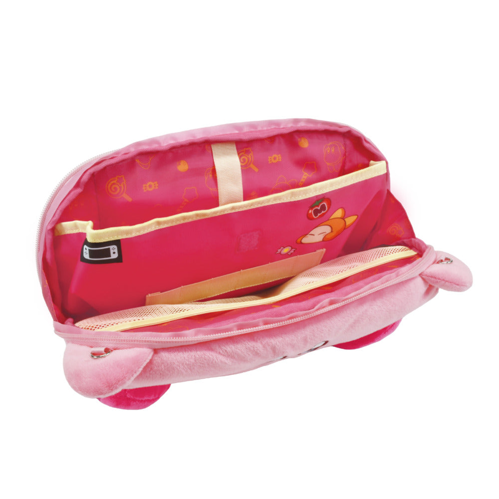 Hori Pochette peluche Plush Pouch en forme de Kirby pour Nintendo Switch 2 - Protection console - Rangement accessoires et jeux - Rose