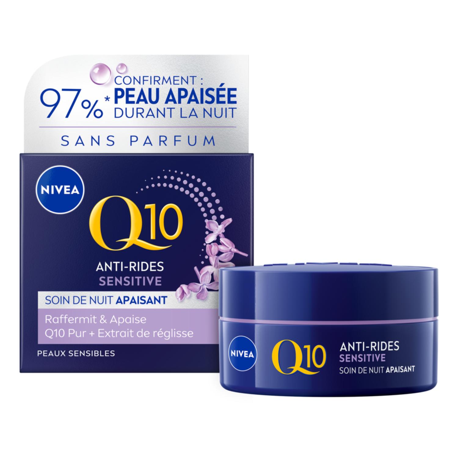 NIVEA Q10 Crème Anti-Rides Sensitive Soin Nuit visage 50 ml