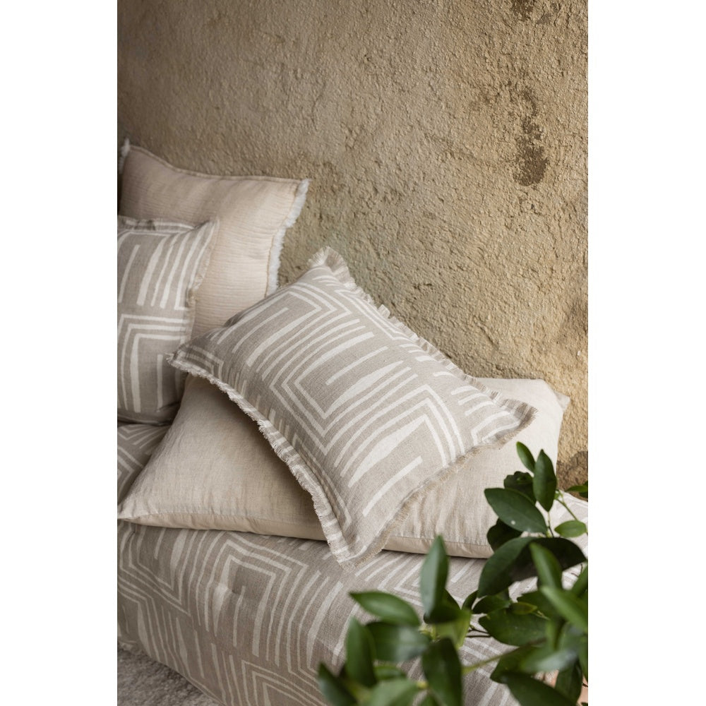 Housse de coussin imprimee tina naturel