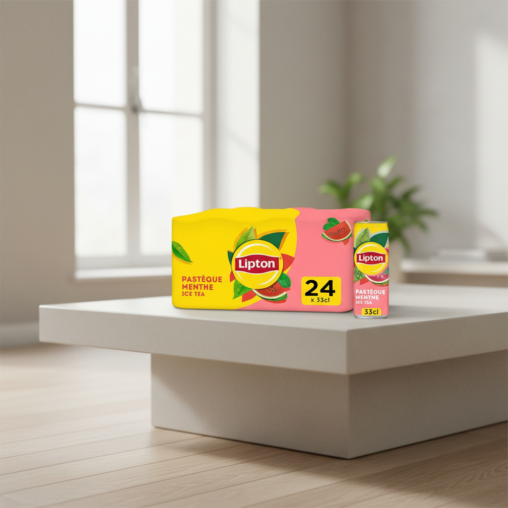 Lipton Thé glacé Pastèque menthe, pack de 24 x 33 cl