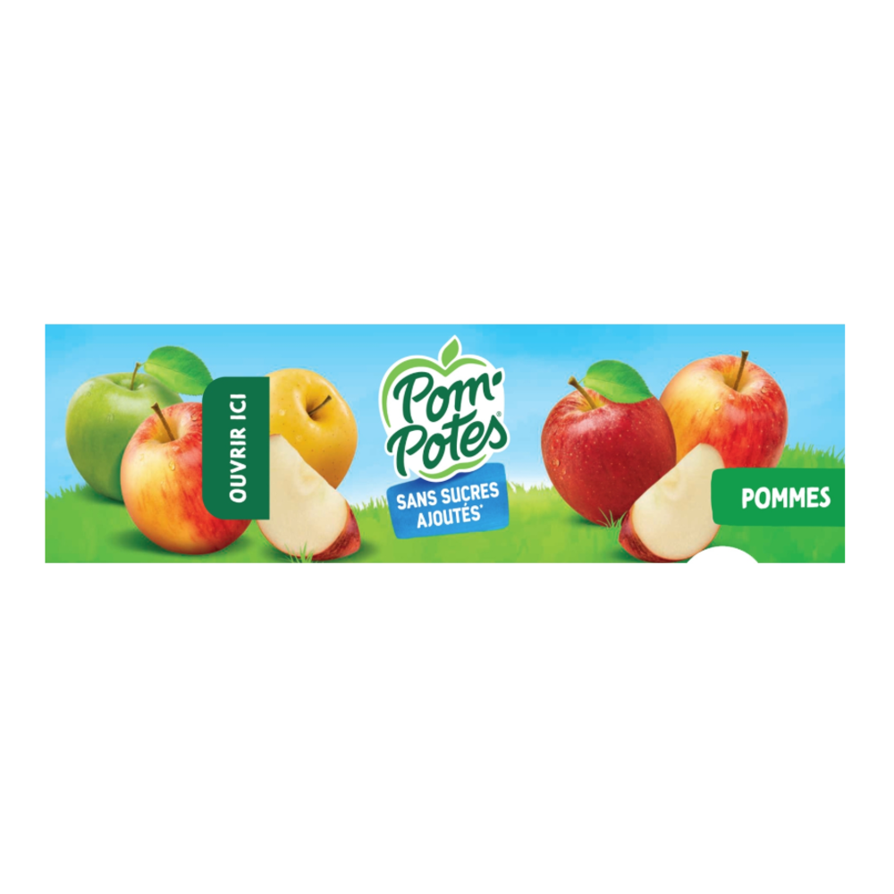 MATERNE POM'POTES Non sucré à la pomme naturelle, 12 x 90 g