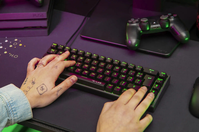 THE G-LAB Titan Combo Ensemble Clavier et Souris Gaming Filaire - AZERTY, 12800 DPI, 6 Boutons - Noir