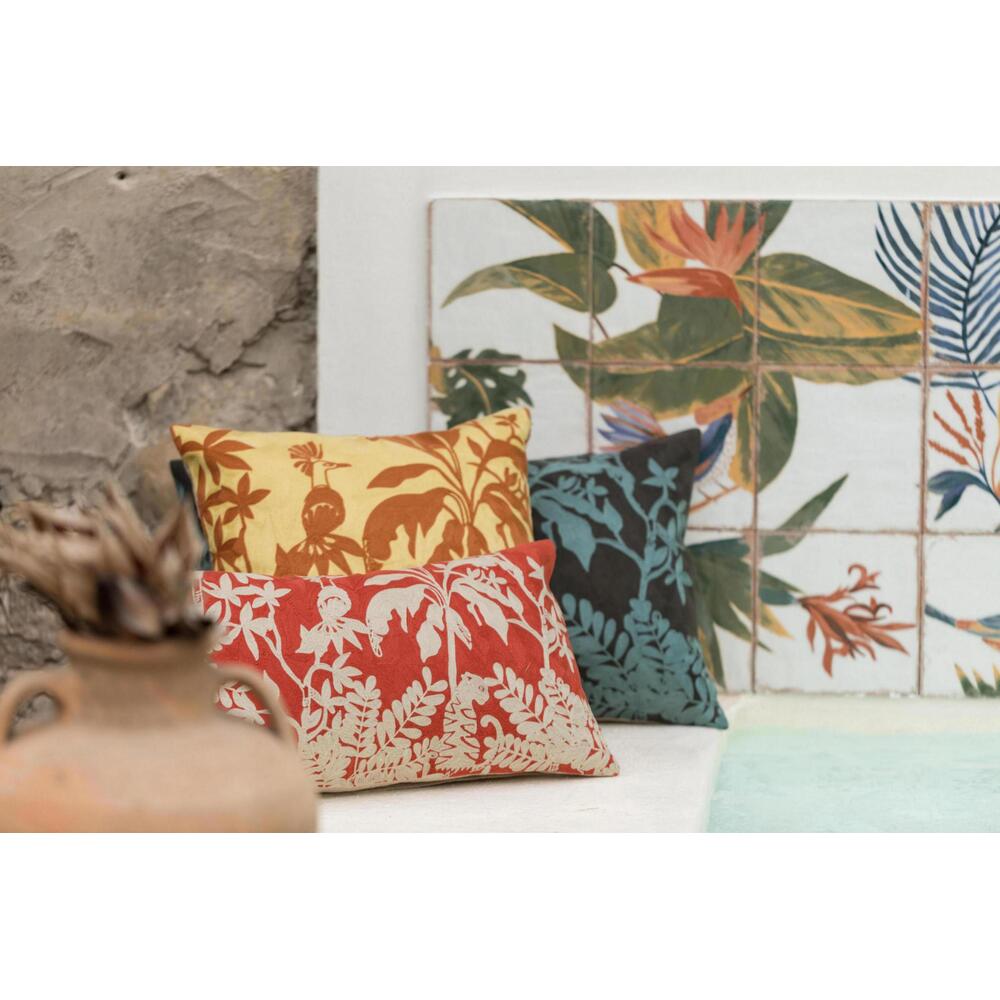 Vivaraise Housse de coussin brodée Raki Carbone