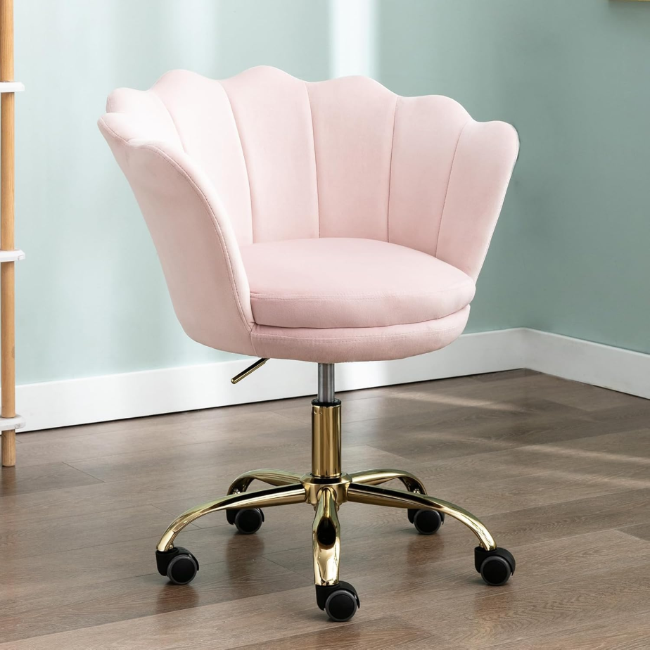CHAIRUS Ya-Home Chaise de bureau pivotante avec hauteur réglable et roulettes - Rose clair