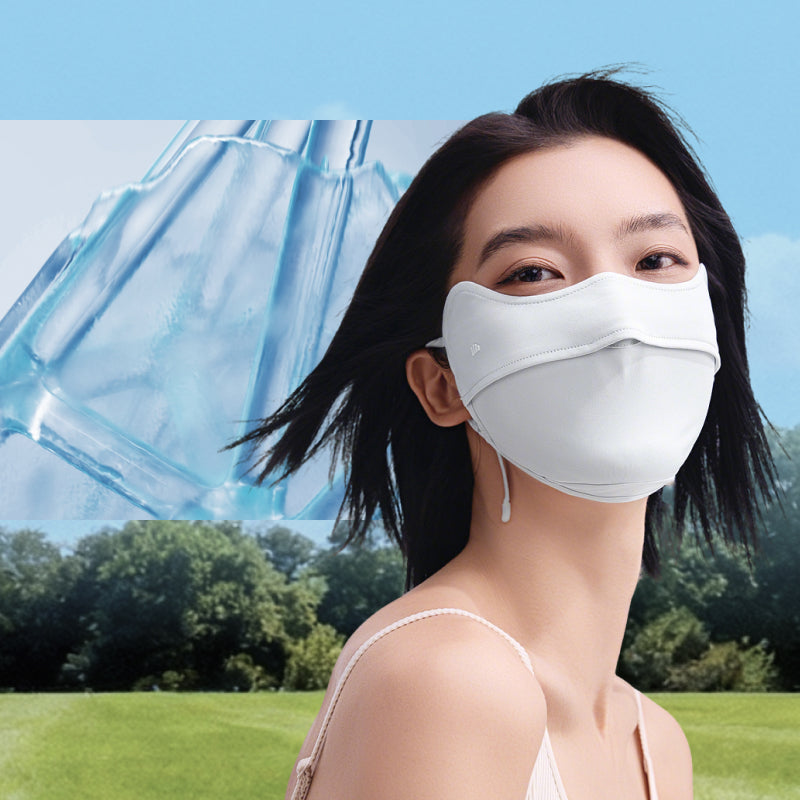 Beneunder Masque de protection solaire avec protection des yeux et effet rafraîchissant AL01j - Gris de montagne - F (Taille unique)